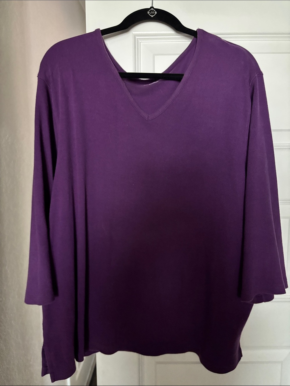 Liz Claiborne Purple V-Neck Long Sleeve Top